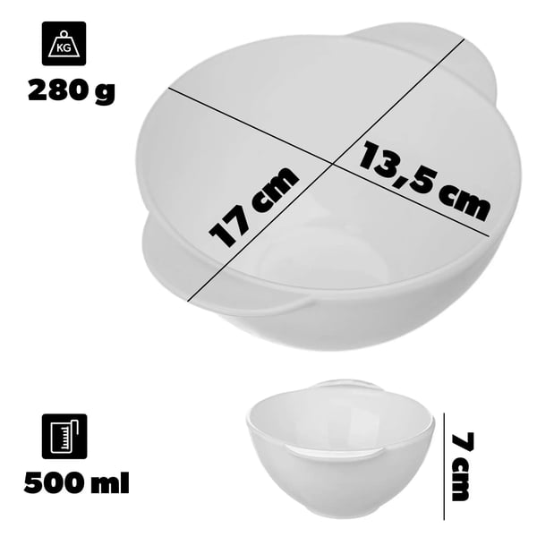 Suppeskåle / Bouillonkopper - Sæt med 6 - 500 ml - Sølv
