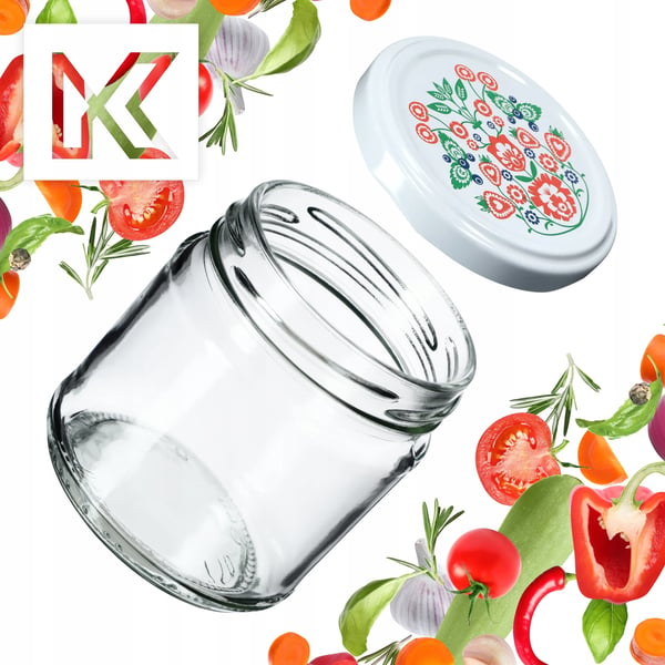 Glaskrukker - Sylteglas - Sæt 10 stk - 200 ml - Skruelåg Ø66 mm - Til syltetøj & honning - FCM-godkendte