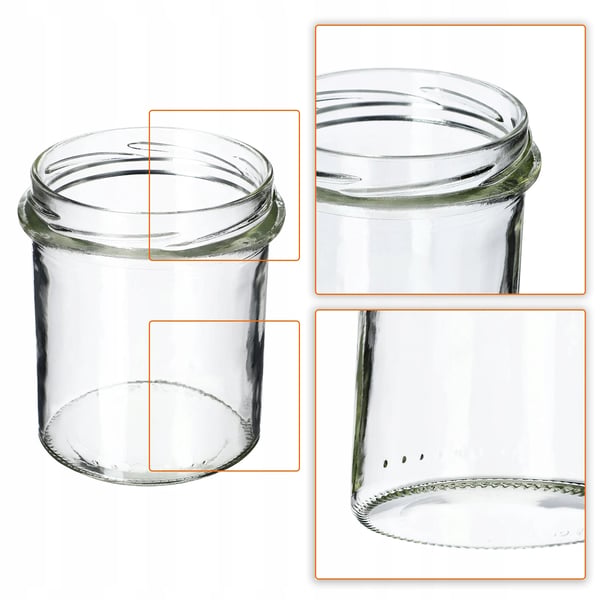 Glaskrukker - Honning- og syltetøjsglas - 350 ml - Skruelåg Ø82 mm - 10-pak