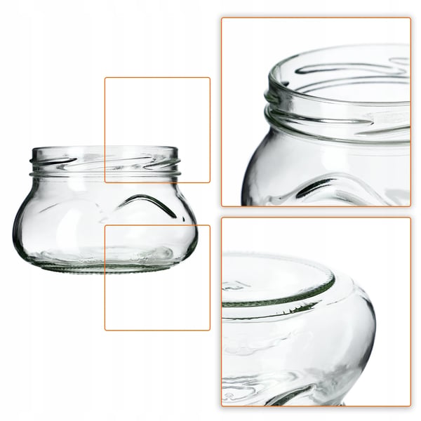 Sylteglas - 10-pak - 300 ml - Skruelåg Ø82 mm - Til honning & marmelade - Fødevaregodkendt