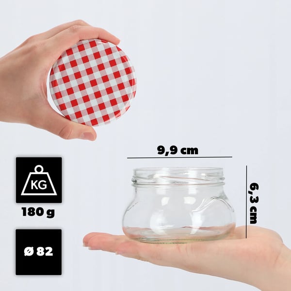 Sylteglas - 10-pak - 300 ml - Skruelåg Ø82 mm - Til honning & marmelade - Fødevaregodkendt