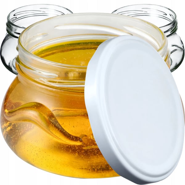 Konserveringsburkar i glas - 10-pack 300 ml - Skruvlock Ø 82 mm - För sylt & honung - Livsmedelsgodkända