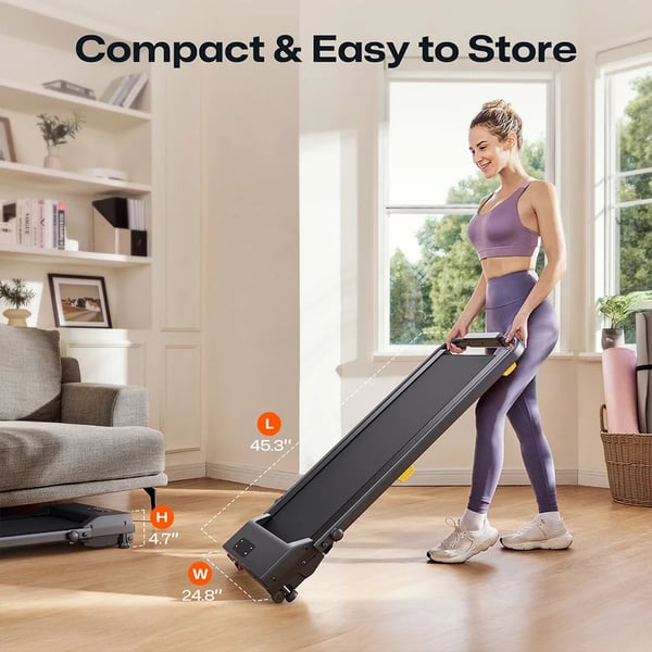 Walking Pad løbebånd - S1L MIX - Motor 2,5 hk - Op til 10 km/t - Løbeflade 38×90 cm - Maxvægt 100 kg - Sammenklappelig - 12 cm skærm - Beige