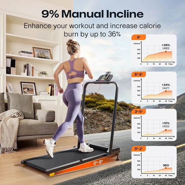 Walking Pad løbebånd - S1L MIX - Motor 2,5 hk - Op til 10 km/t - Løbeflade 38×90 cm - Maxvægt 100 kg - Sammenklappelig - 12 cm skærm - Beige