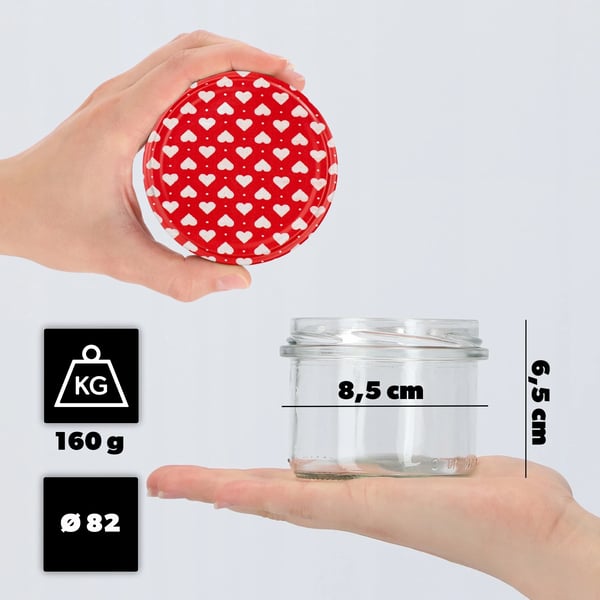 Sylteglas - Konservesglas - 10-pak - 235 ml - Gevind Ø 82 mm - FCM-certificerede - Til paté, sylt og opbevaring