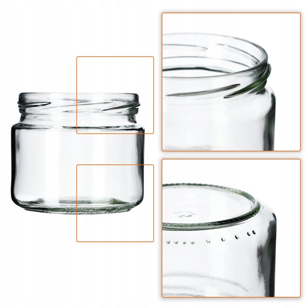 Glaskrukker 10-pak - Sylte- og marmeladeglas 330 ml - Skruelåg Ø82 mm - Til marmelade og honning - Glas - FCM-certificeret