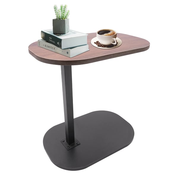 Sidebord - C-formet - Højdejusterbart 45–80 cm - Bordplade 45×30 cm - Maks. 7 kg - Lille sofabord til inde/ude - Lysegrå