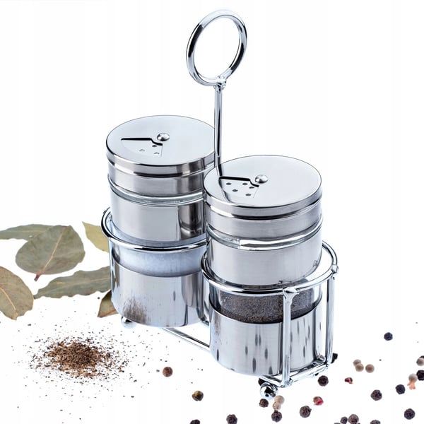 Salt- og peberbøsser - Sæt - Med holder - Glas