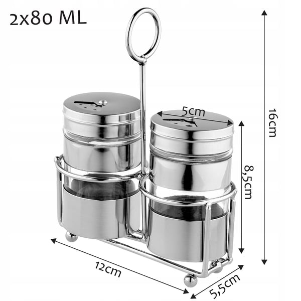 Salt- og peberbøsser - Sæt - Med holder - Glas