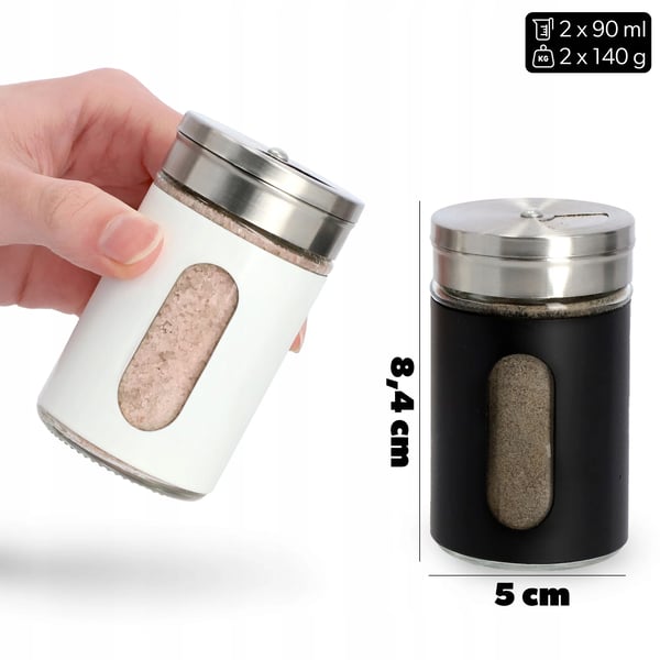 Salt- og pebersæt - Strøere - 2×90 ml - Stål - 2 stk