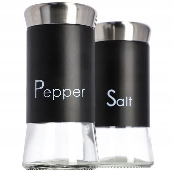 Salt- og pebersæt - Drysser/Krydderiglas - Kapacitet 2×150 ml - Rustfrit stål