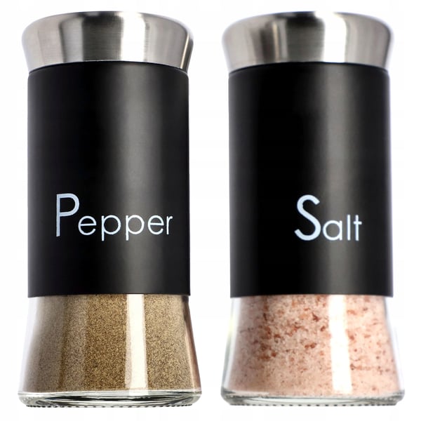 Salt- og pebersæt - Drysser/Krydderiglas - Kapacitet 2×150 ml - Rustfrit stål