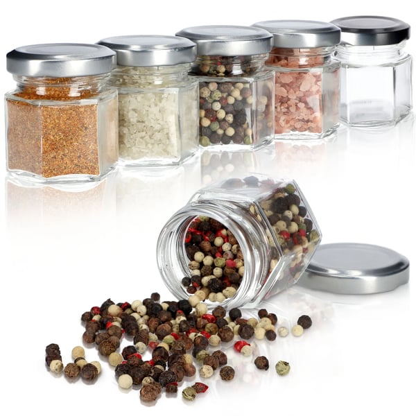 Maustepurkit - Lasipurkit mausteille - 6 kpl - 30 ml per purkki - Kierrekansi Maustepurkit - Lasipurkit mausteille - 6 kpl - 30 ml per purkki - Kierrekansi