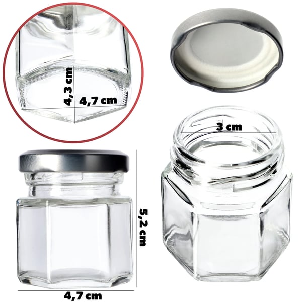 Maustepurkit - Lasipurkit mausteille - 6 kpl - 30 ml per purkki - Kierrekansi