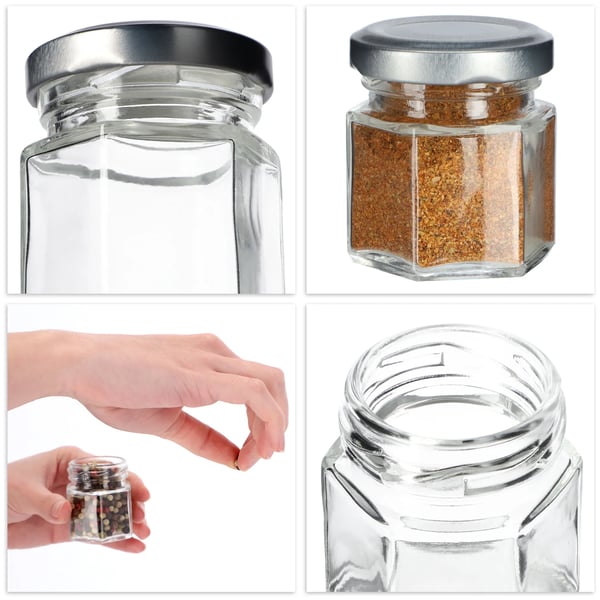 Maustepurkit - Lasipurkit mausteille - 6 kpl - 30 ml per purkki - Kierrekansi
