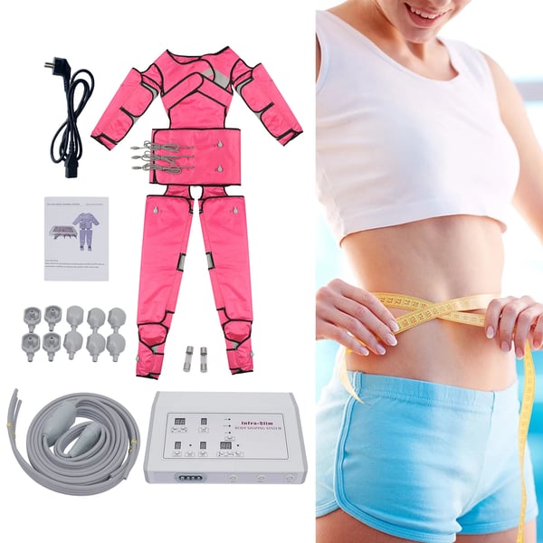 Helkrops Pressoterapi Dragt - Massageapparat - Lufttryksmassage & Infrarød Varme - 1–7 Niveauer - LED-display - <50 dB - 400 W 220 V - Pink
