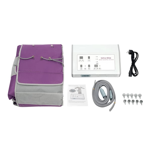 Pressoterapi massagedragt - Helkrop - Infrarød varme - Lufttryk 1–7 niveauer - 6 tilstande - LED, 400W 220V - Lilla