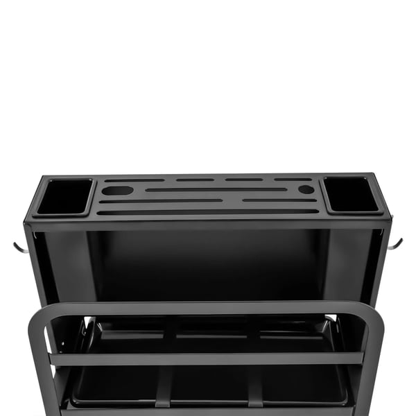 Veitsiteline - Veitsiblokki - Hiiliteräs - L‑muoto - Pöytä-/seinäkiinnitys - Kantavuus 25 kg - Tilaa 8–10 veitselle, terä enint. 20 cm