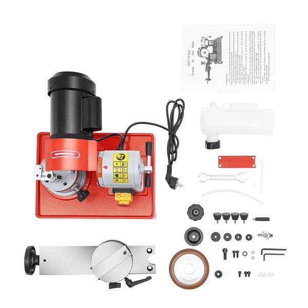 Sahanterän Teroituskone - Pyörösahanterän Teroitin - 370 W - 2850 RPM - Säädettävä Kulma - Puutöihin - Punainen
