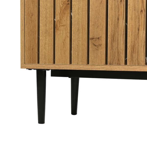 TV-bord - TV-møbel - Moderne Design - Pladsbesparende - Jernben - PVC-kant - Kræver Montering - Sort