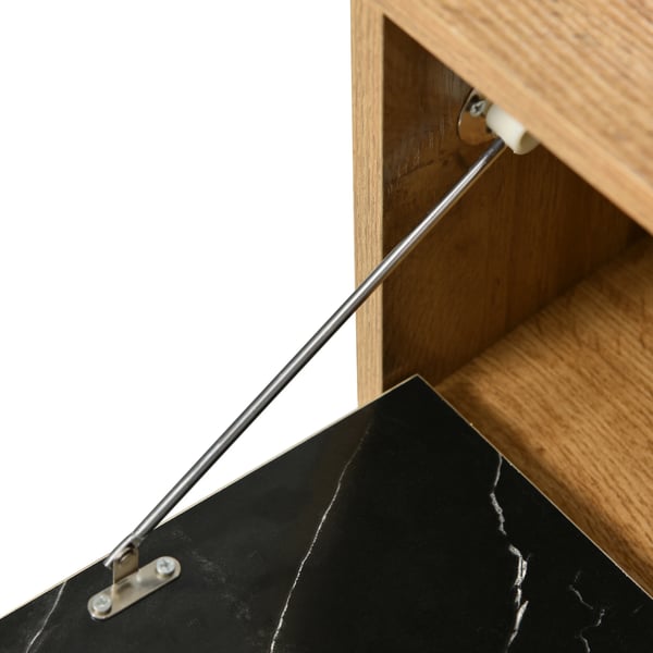 TV-bord - TV-møbel - Moderne Design - Pladsbesparende - Jernben - PVC-kant - Kræver Montering - Sort