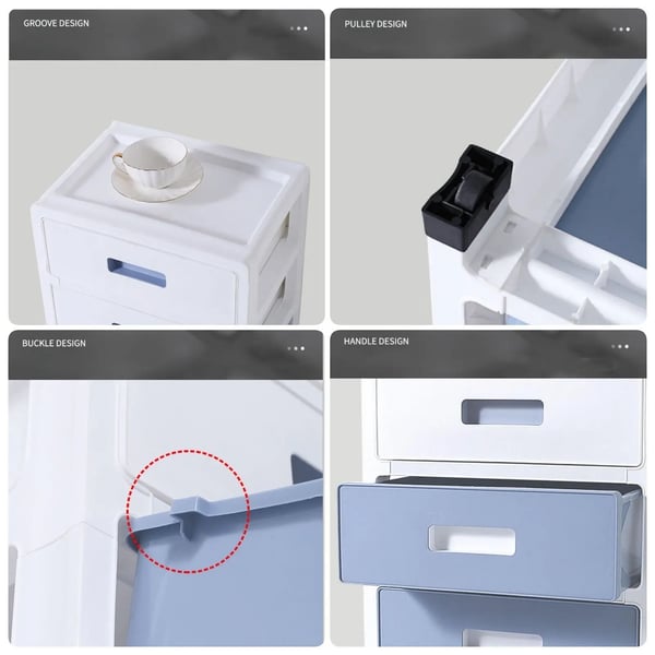 Opbevaringskommode - 6-skuffe organizer - PP-plast - 35×25,4×83,6 cm - Slankt tårn - Til tøj/undertøj - Multifarvet