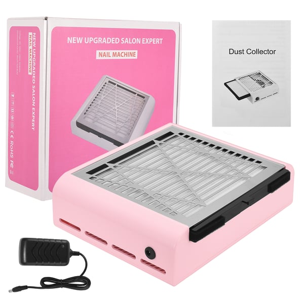 Neglestøvsuger, udsugningsblæser med filter, 40 W 4500 RPM, til manicure, pink