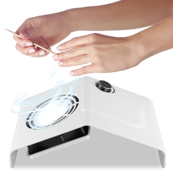 Neglestøvopsamler - Bærbar Vakuumsuger/Blæser - 2 Filterposer - Til Manicure & Nail Art - CE - Hvid Neglestøvopsamler - Bærbar Vakuumsuger/Blæser - 2 Filterposer - Til Manicure & Nail Art - CE - Hvid