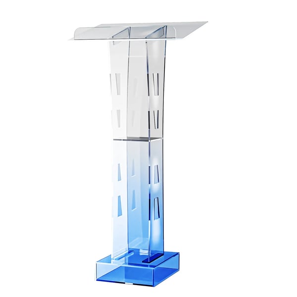 Talerstol - Podium i akryl - LED-belysning - 60×40×110 cm - Fritstående - Til kontor, kirke, skole - Kræver montering