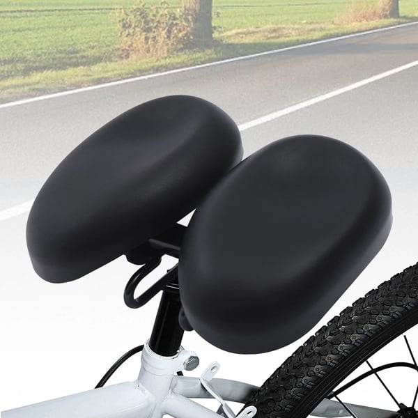Cykelsadelovertræk - Ergonomisk Sadelpude - Støddæmpning - Ekstra Bred - Til Racercykel - Unisex - Sort