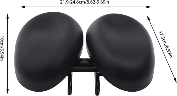 Cykelsadelovertræk - Ergonomisk Sadelpude - Støddæmpning - Ekstra Bred - Til Racercykel - Unisex - Sort