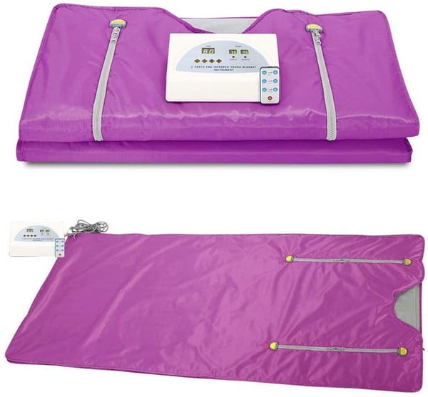 Saunatæppe - Elektrisk bærbar hjemmemodel - 220V EU-stik - 100% polyester - Til voksne - Lilla