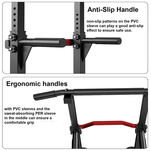 Dipstation & Pull-Up-stång - Power Tower - Multifunktion för hemmagym - Dips och chins - Stabil konstruktion - Material karbid