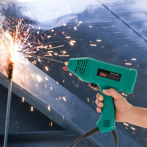 Håndholdt svejsemaskine - 3000W - 220 V - LED-display - 20–200 A justerbar - EU-stik - Svejser 2–14 mm - Med værktøjskasse - Grøn