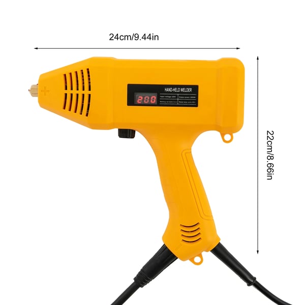 Handhållen svetsmaskin - 3000 W - 220 V - 20–200 A justerbar - LED-display - Svetsar 0,2–1,4 cm - EU-kontakt - Med verktygslåda - Gul