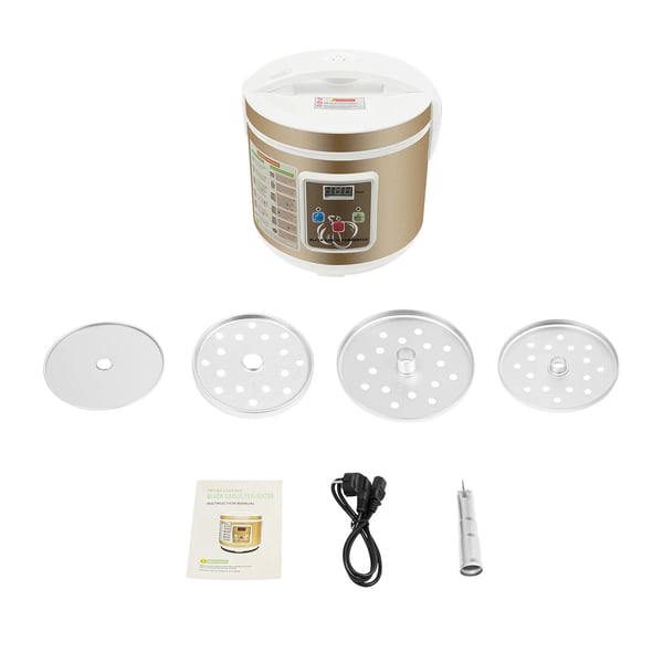 Sort hvidløgsfermenter - Fermenteringsmaskine 5 l - Fuldautomatisk - Intelligent styring - Natto & yoghurt - EU-stik