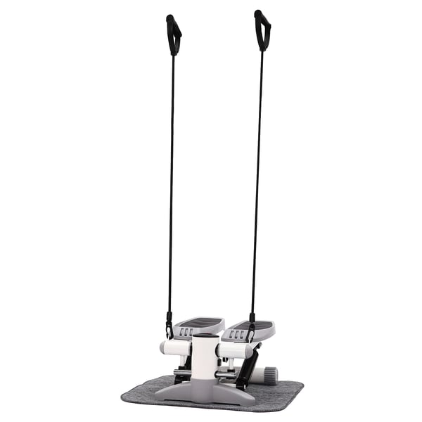 Stepmaskine til hjem og kontor - Multifunktionel mini stepper - Med modstandsbånd - Maks 150 kg - 38° pedalhældning - LCD kalorietæller - Grå