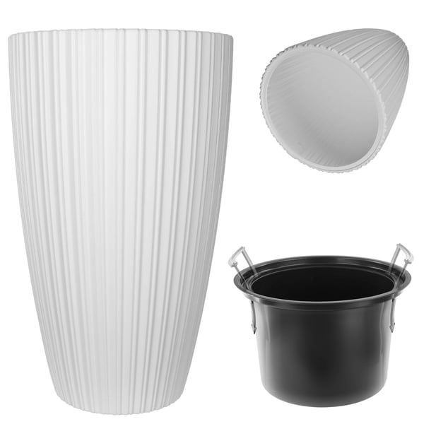 Urtepotteskjuler - Blomsterpotte i plast - Ø 30 cm - Hvid