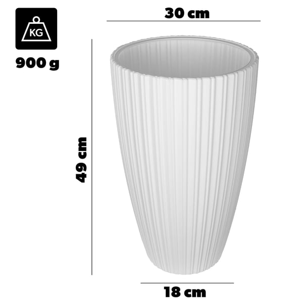 Urtepotteskjuler - Blomsterpotte i plast - Ø 30 cm - Hvid