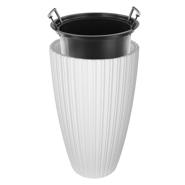 Urtepotteskjuler - Blomsterpotte i plast - Ø 30 cm - Hvid