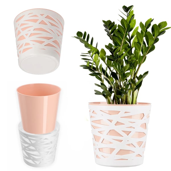 Urtepotteskjuler - Skjuler i plast - Størrelse Large - Letvægt - Til blomster og planter - Klar