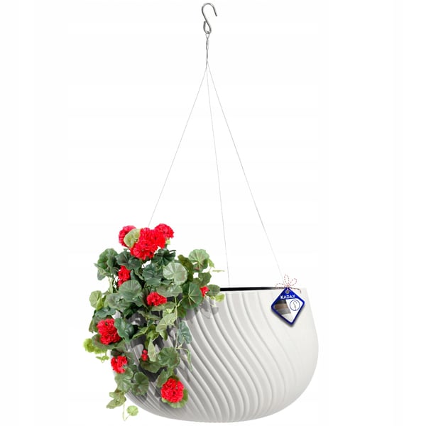 Hängkruka/Ampel - Balkong/Terrass - Skålformad - Diameter 29,5 cm - Vit