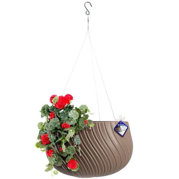 Blomsterkrukke - Hængeampel - Til balkon/terrasse - Skålformet - Ø 29,5 cm - Brun Blomsterkrukke - Hængeampel - Til balkon/terrasse - Skålformet - Ø 29,5 cm - Brun