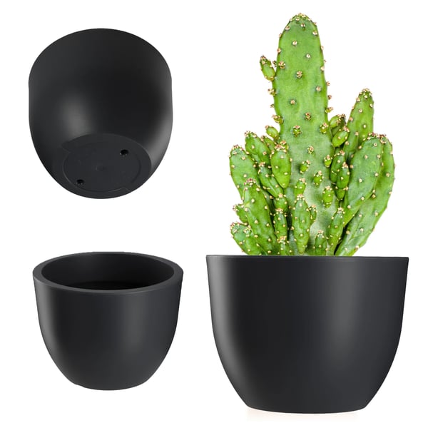 Blomsterkrukke - Havekrukke Plantekrukke - 30 cm - Til Haven - Antracit Mat