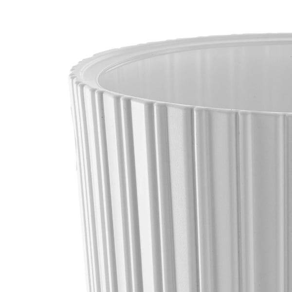 Blomsterkrukke - Overpotte - 30 cm - Plast - Med drænprop - Hvid