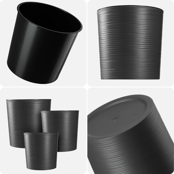 Blomsterkrukke Overpotte - 30 cm Diameter - Plast - Let og robust - Inde/ude - Grafitgrå