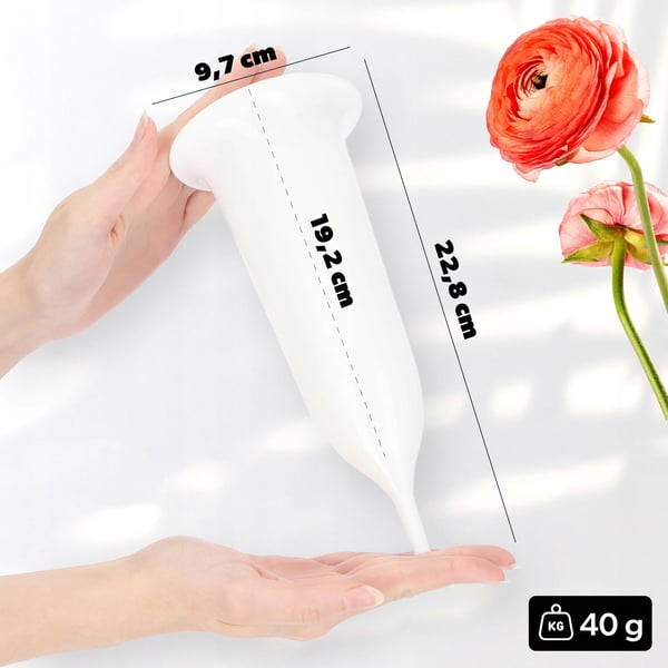 Gravvase - Kirkegårdsvase - 23 cm - Str. M - Til blomster - Hvid