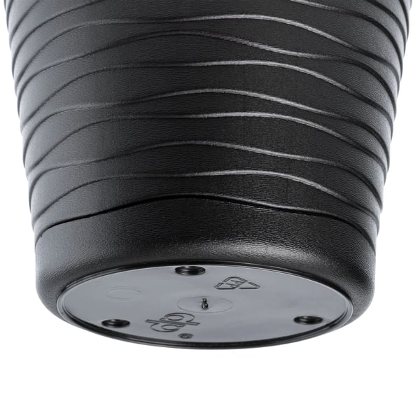 Blomsterkrukke - Plastkrukke med underskål - Ø 13 cm - Mellem - Sort