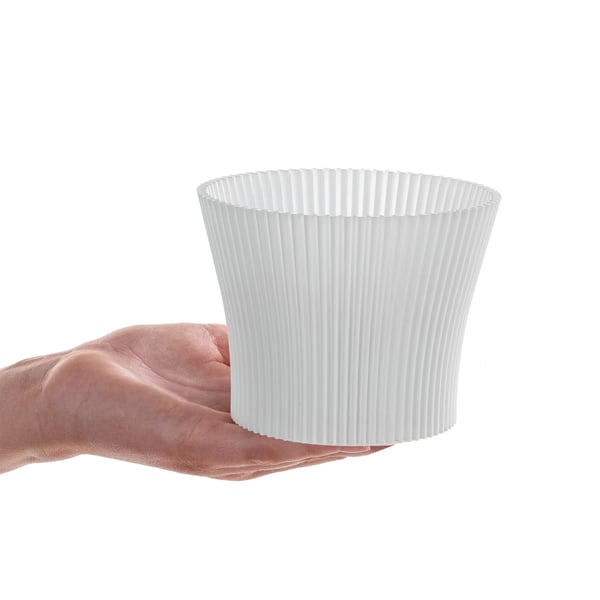 Blomsterkrukke - Urtepotteskjuler - 11 cm - Plast - Hvid
