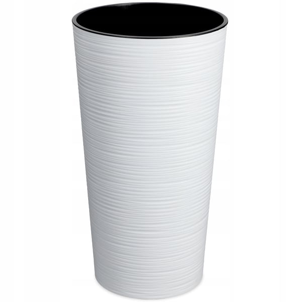 Blomsterkrukke - Urtepotte - Med indsats - Diameter 19 cm - Hvid
